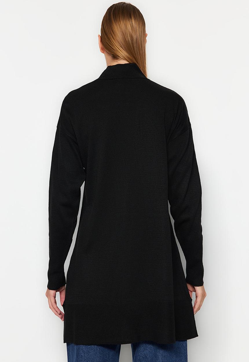 Trendyol - Stand-up collar sweater - black