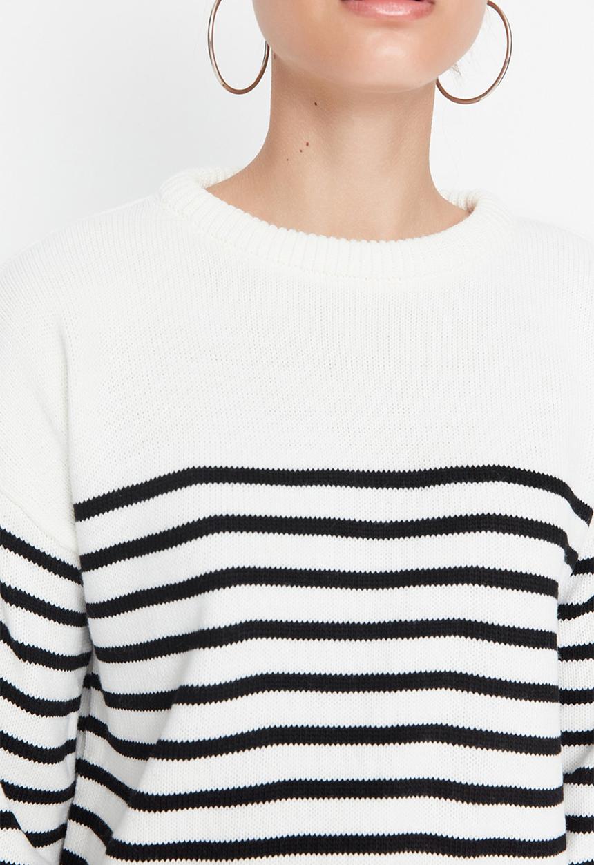 Trendyol - Striped sweater - ecru