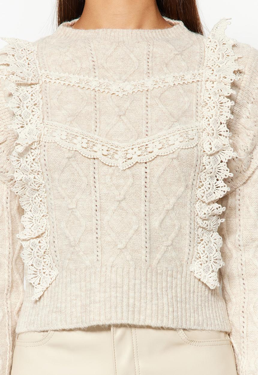 Trendyol - Soft textured sweater - stone