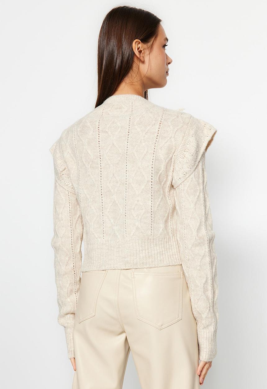 Trendyol - Soft textured sweater - stone