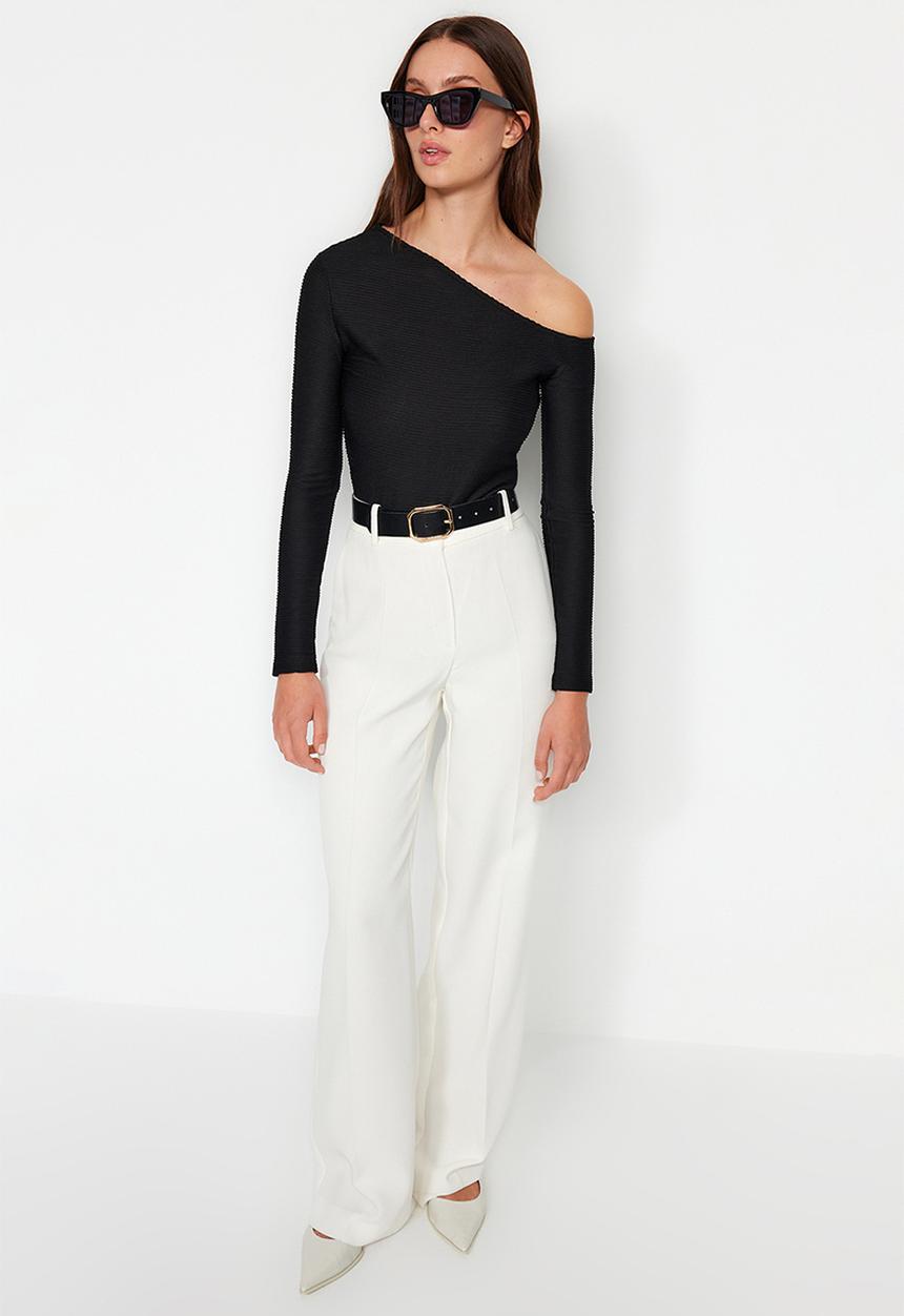 Trendyol - Asymmetrical bodysuit - black