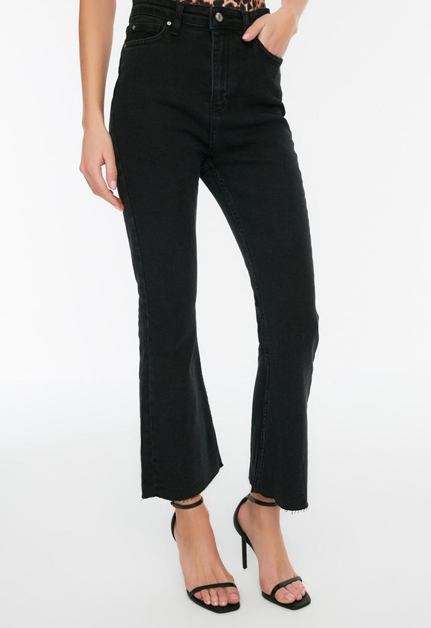 Trendyol - High waist crop jeans - anthracite