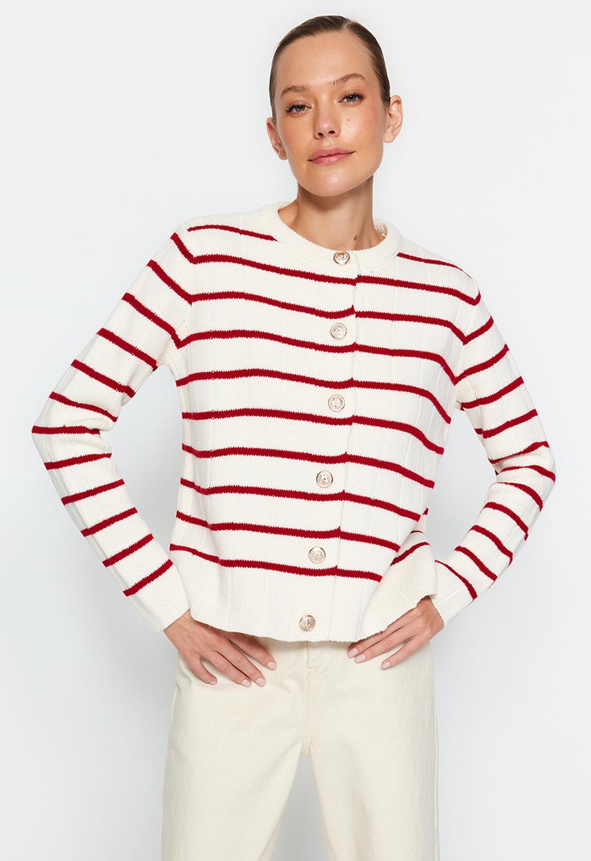 Trendyol - Striped cardigan - stone