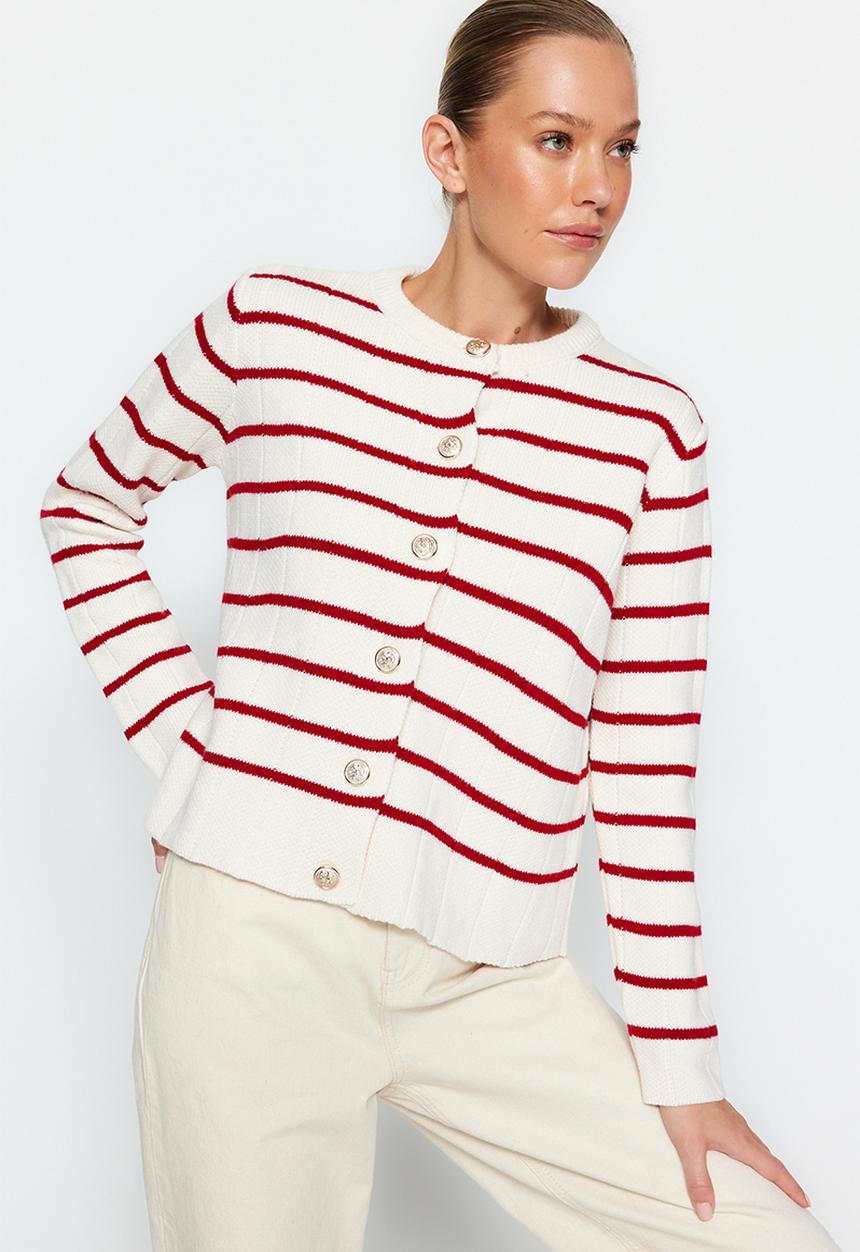 Trendyol - Striped cardigan - stone