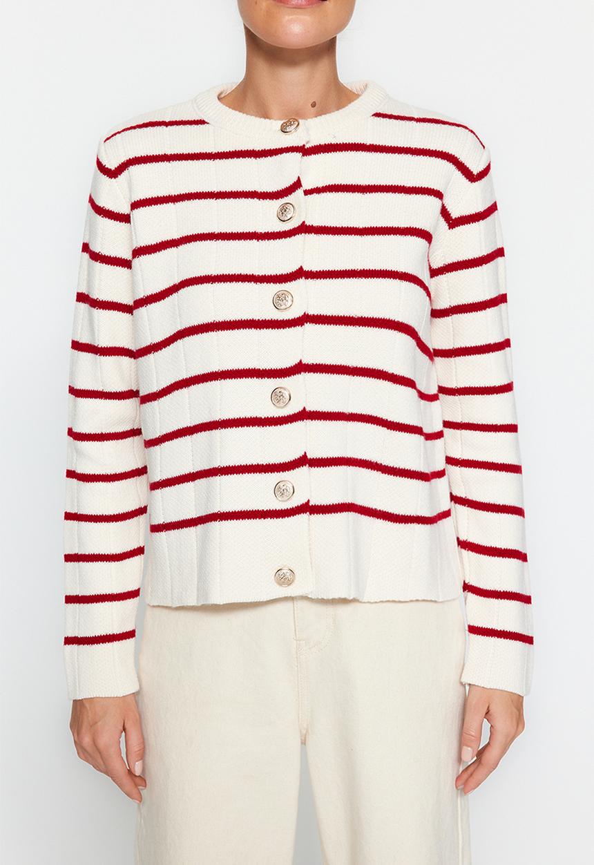 Trendyol - Striped cardigan - stone