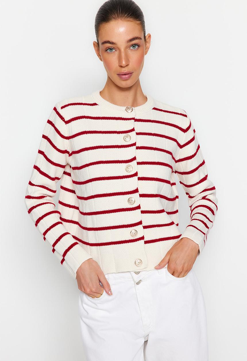 Trendyol - Striped cardigan - stone