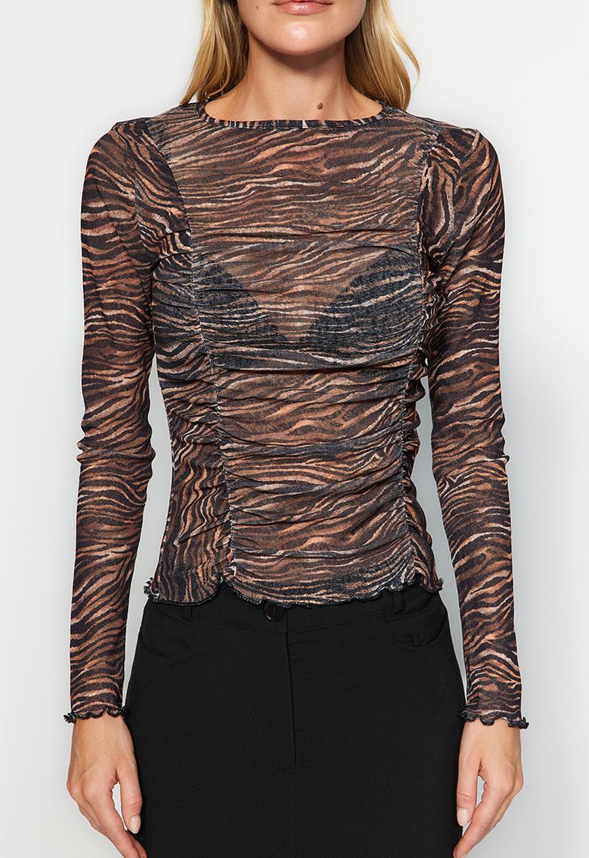 Trendyol - Animal print textured top - multi