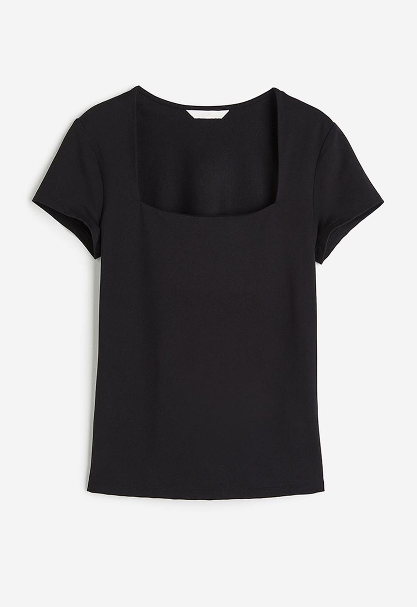H&M - Square-neck top - black