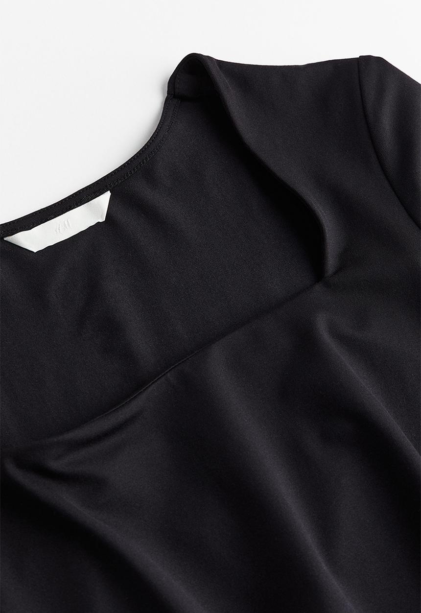H&M - Square-neck top - black