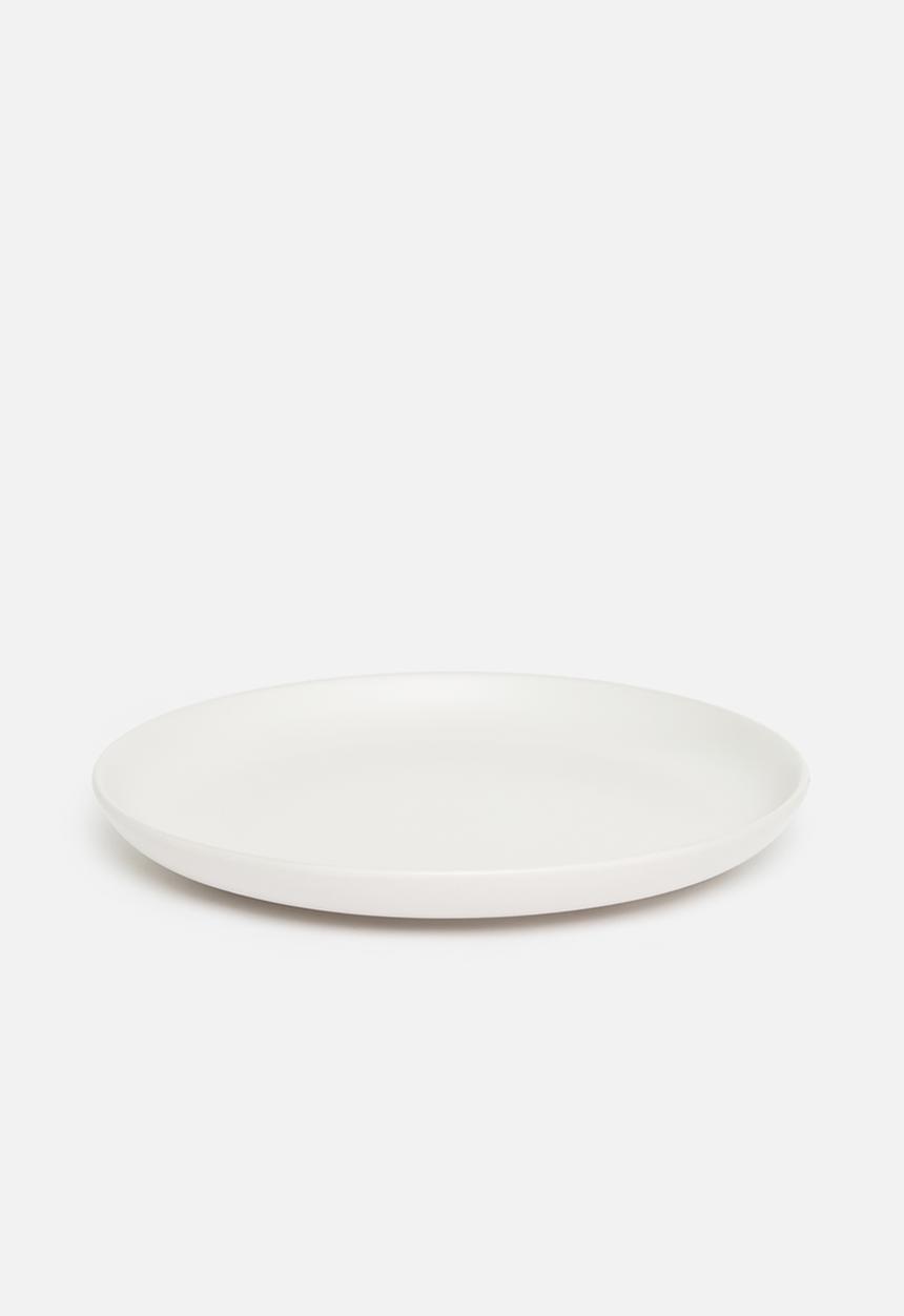 Excellent Houseware - Emble stoneware dinner plate set of 4 - white
