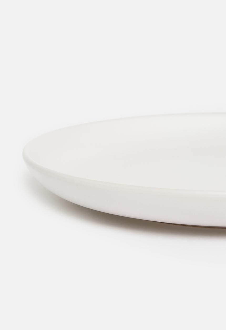 Excellent Houseware - Emble stoneware dinner plate set of 4 - white