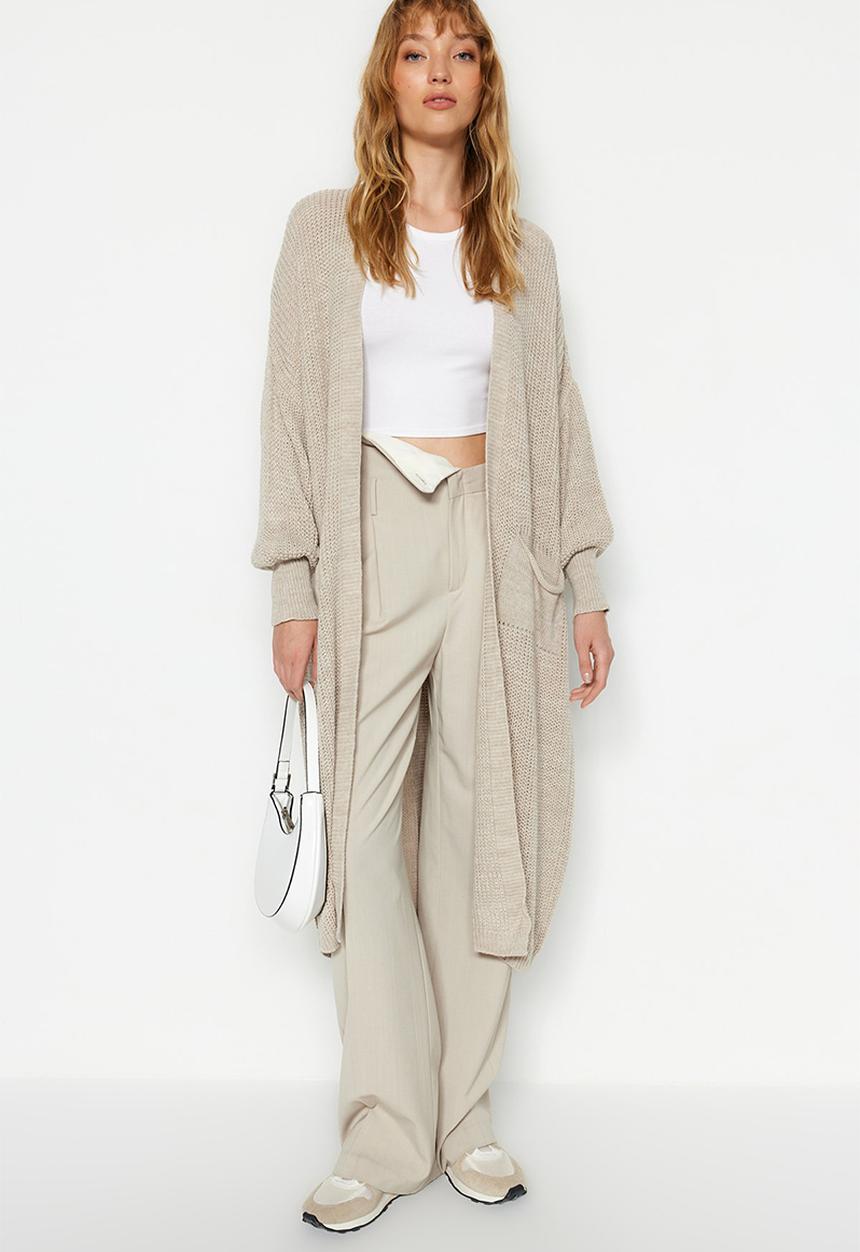 Trendyol - Maxi cardigan - stone