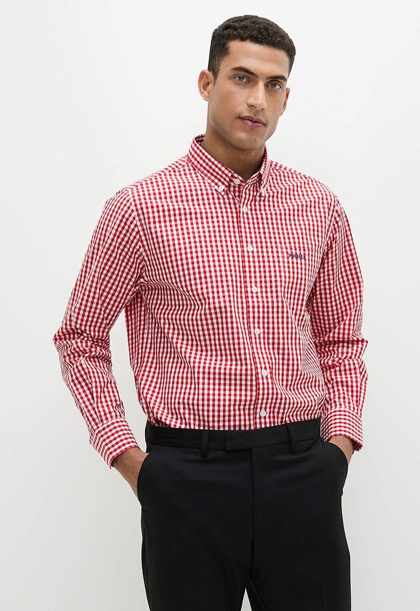 Pringle of Scotland - Pringle arnold long sleeve shirt - red 