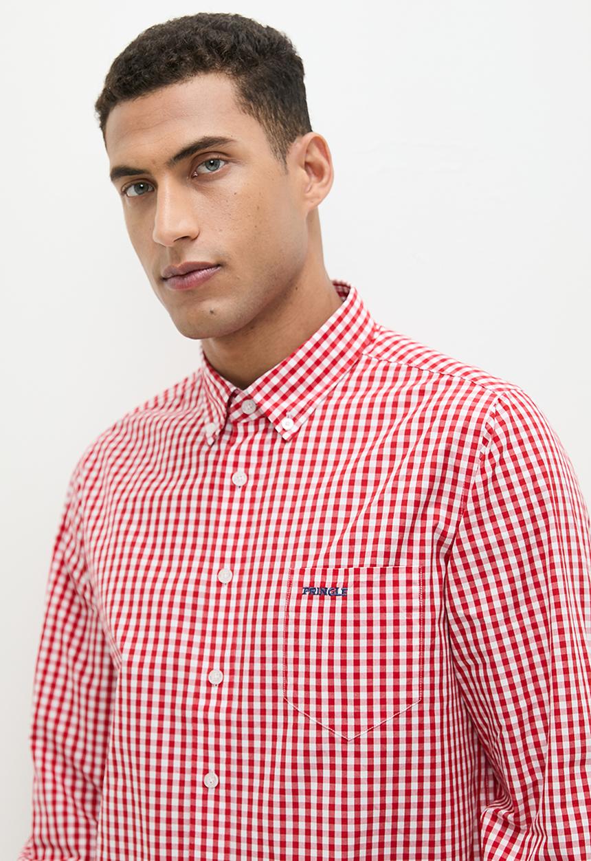 Pringle of Scotland - Pringle arnold long sleeve shirt - red 
