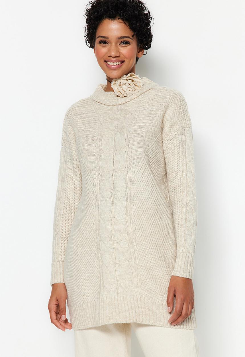 Trendyol - Cable knit sweater - stone