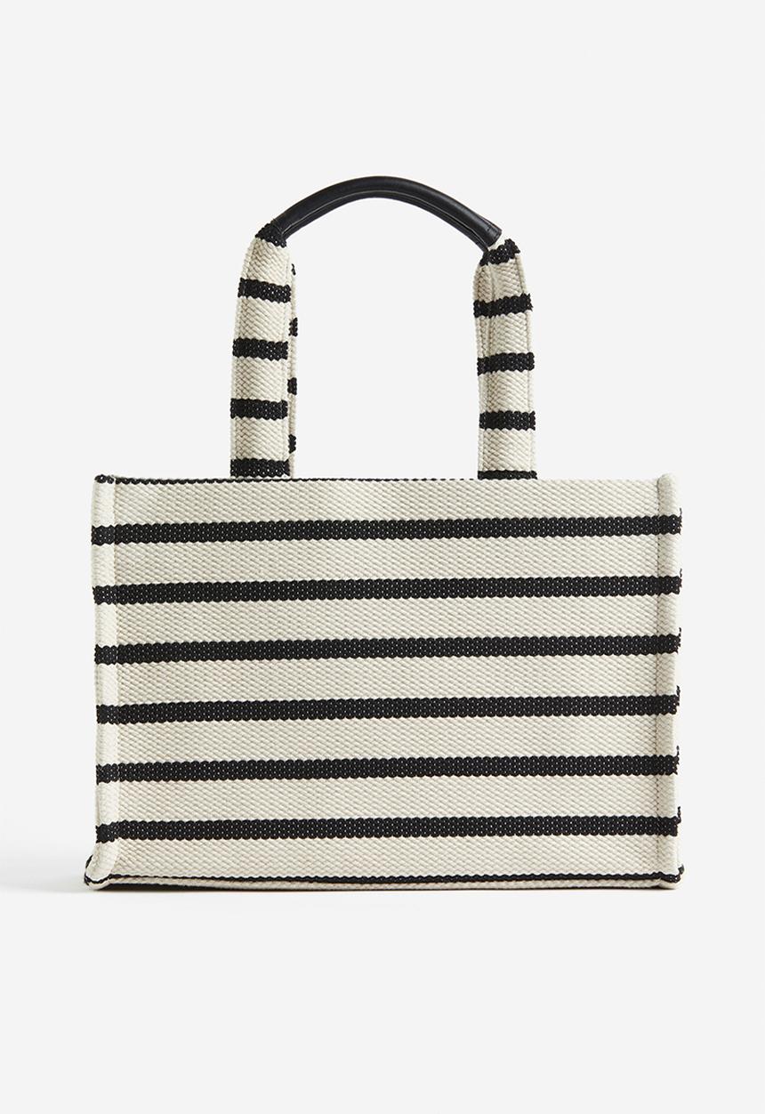 H&M - Cotton-blend shopper - black striped