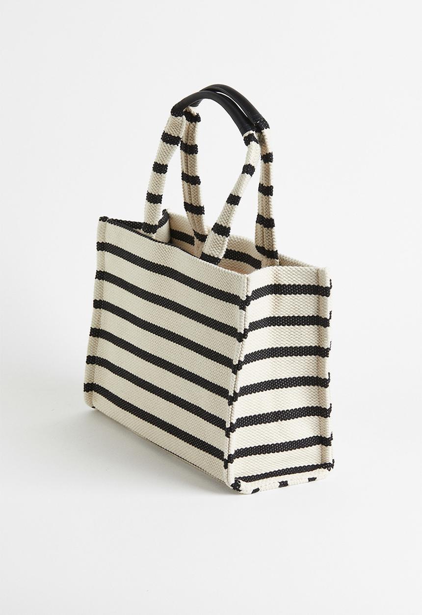 H&M - Cotton-blend shopper - black striped