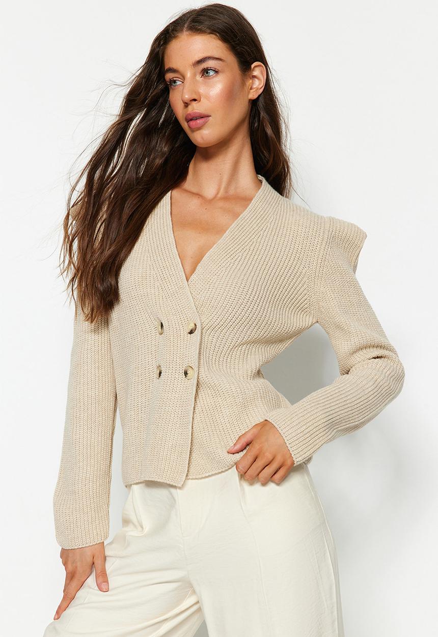 Trendyol - Jacket look cardigan - stone
