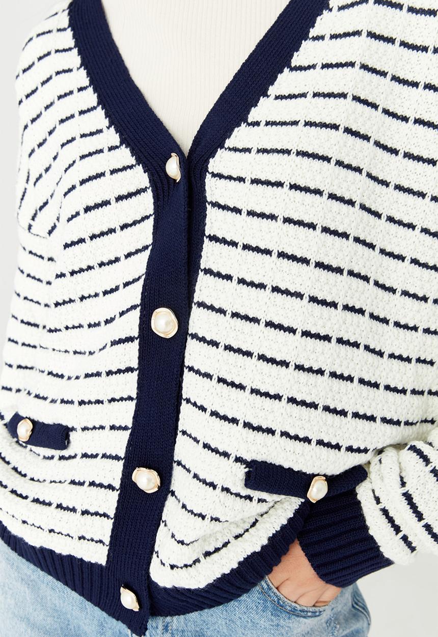 Trendyol - Wide stripe cardigan - navy