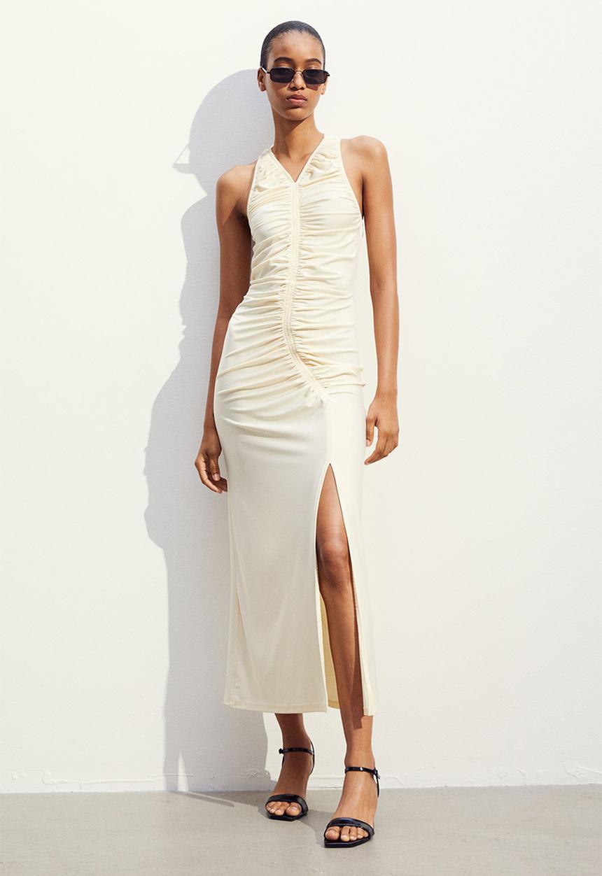 H&M - Ruched dress - cream