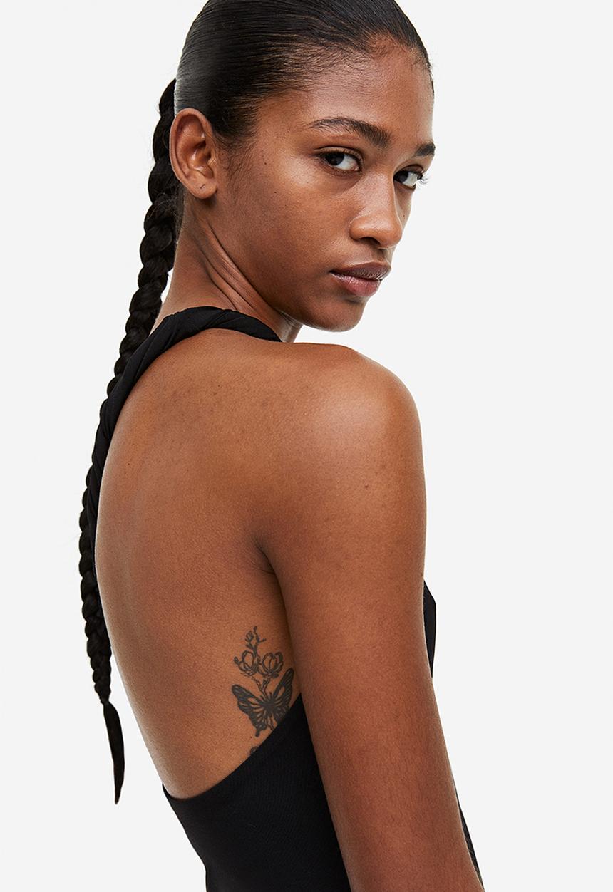 H&M - One-shoulder top - black