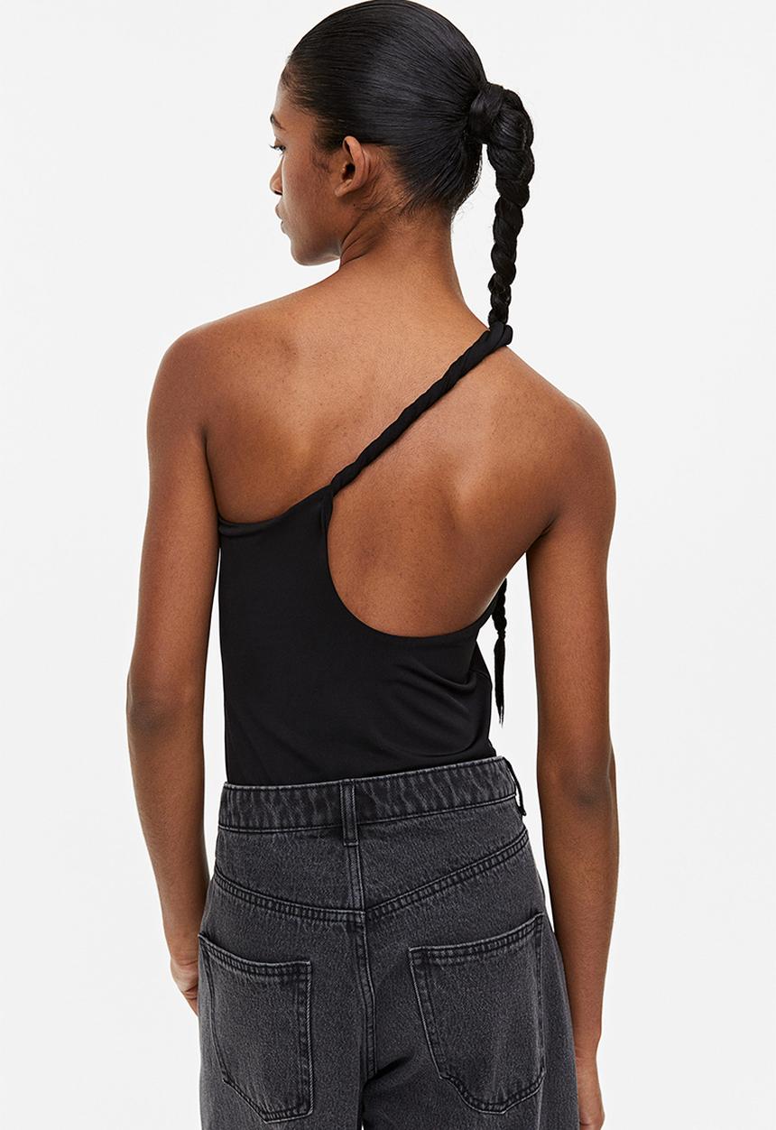 H&M - One-shoulder top - black