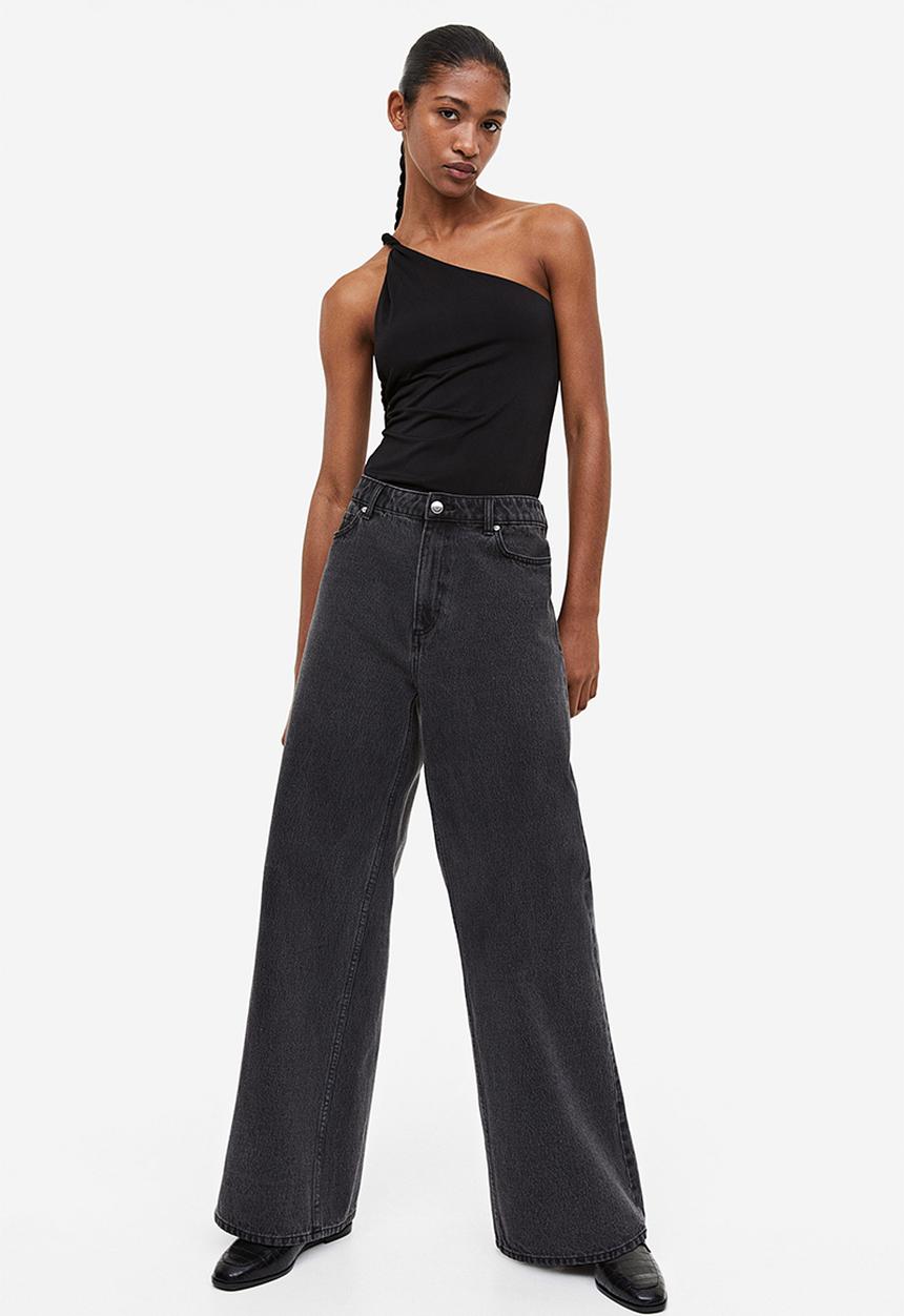 H&M - One-shoulder top - black