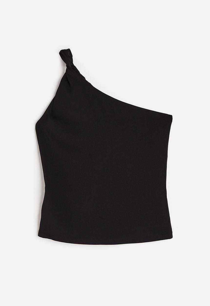 H&M - One-shoulder top - black