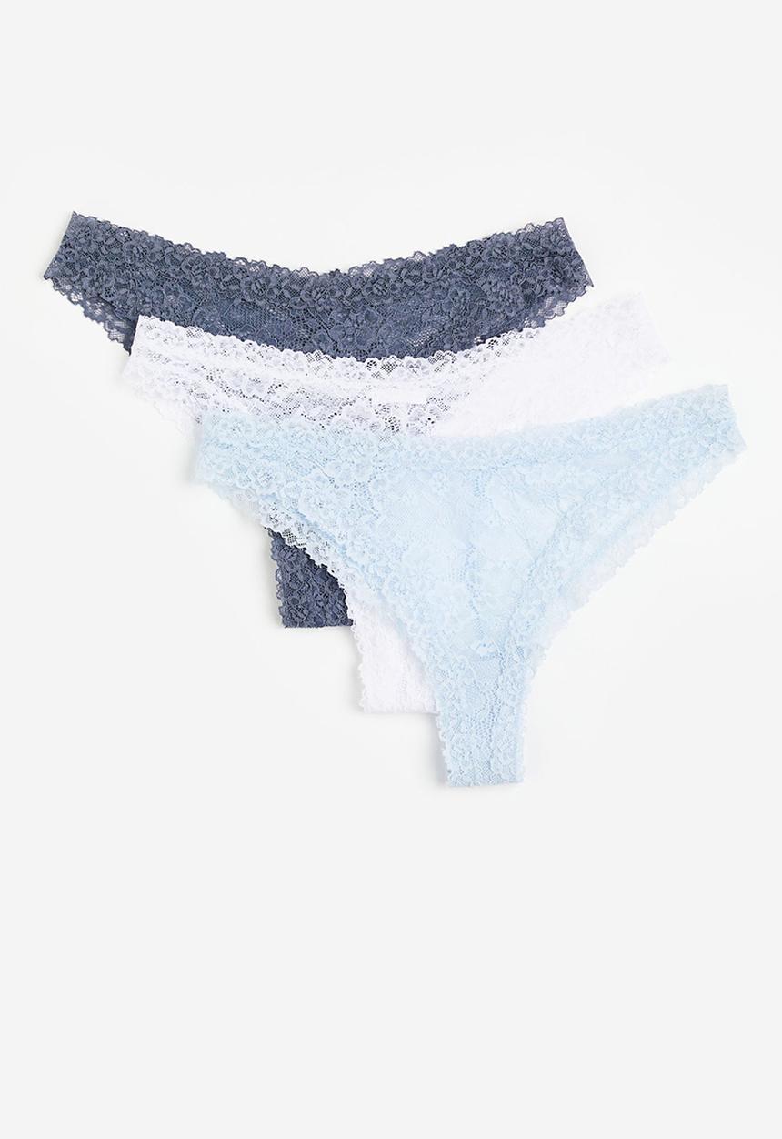 H&M - 3-Pack lace brazilian briefs - multi
