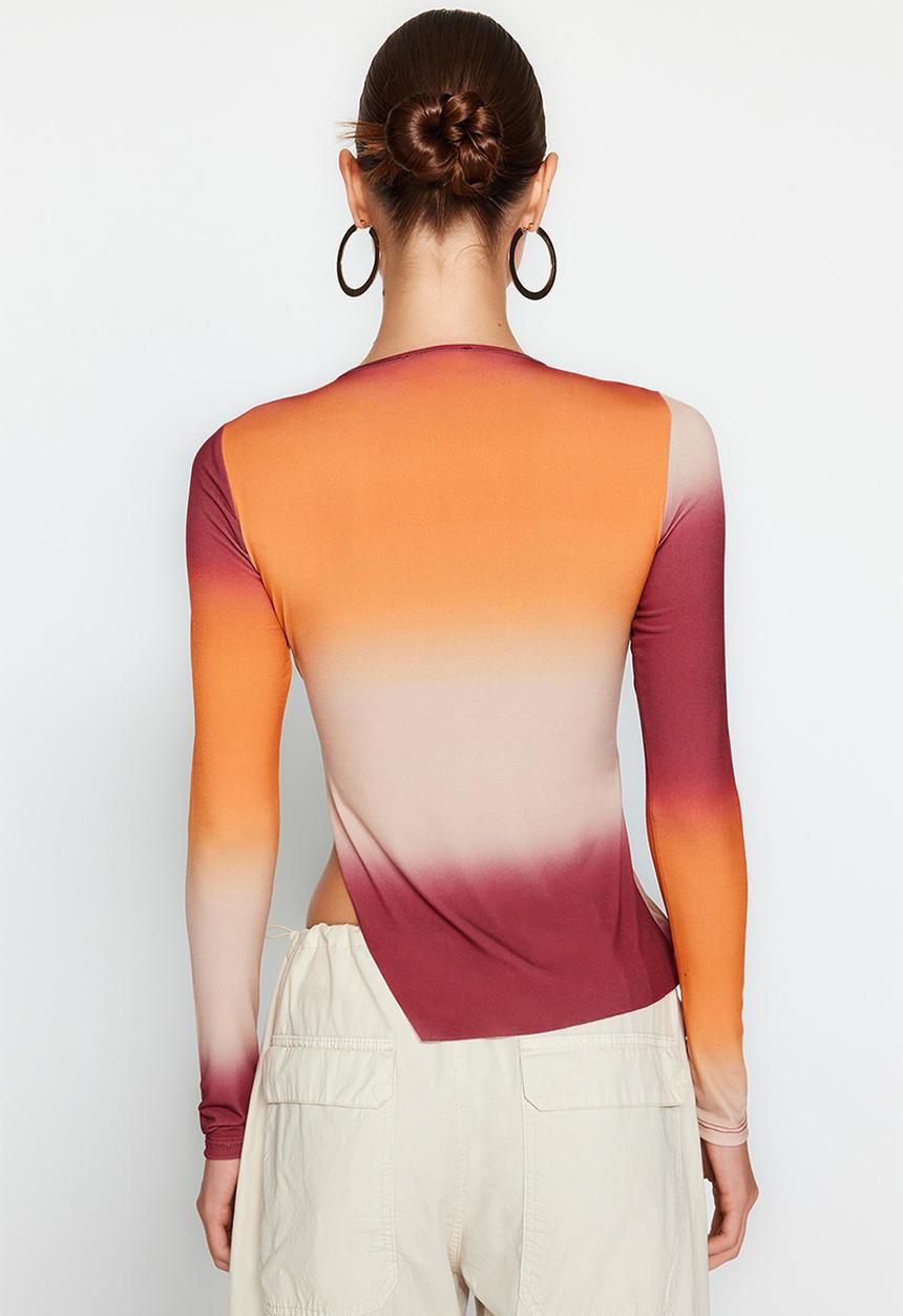 Trendyol - Ombre sunset fitted top - orange gradient