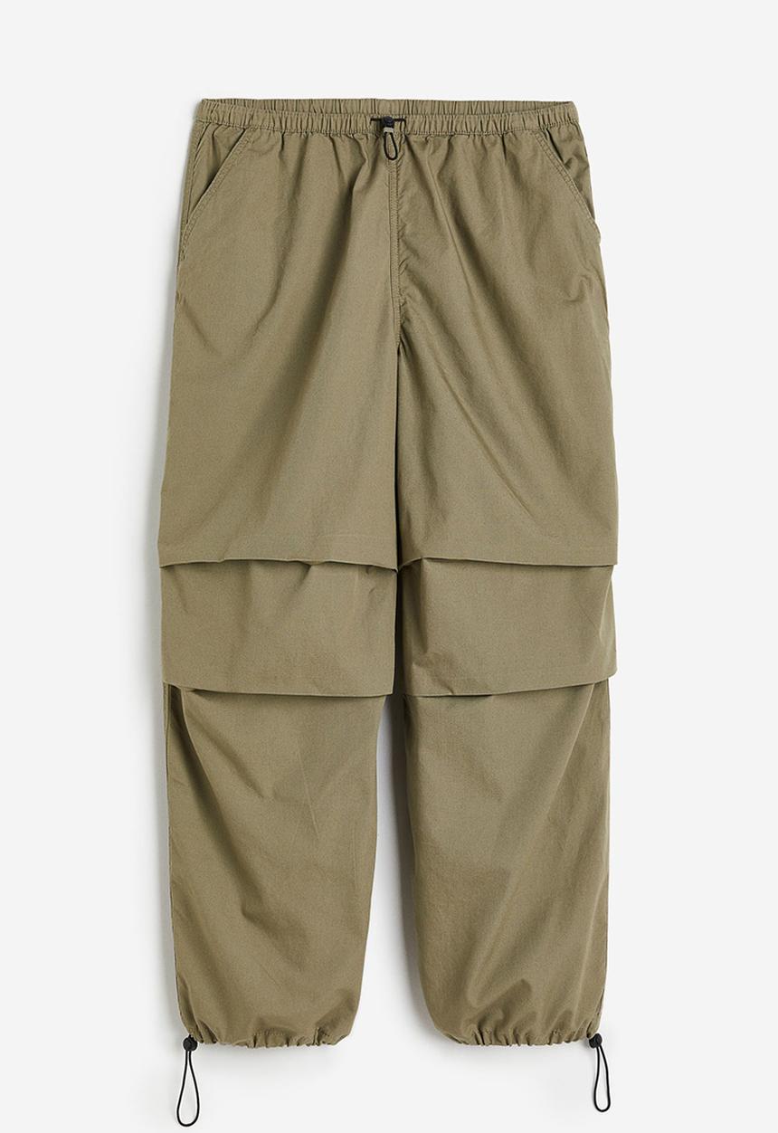 H&M - Parachute trousers - khaki green