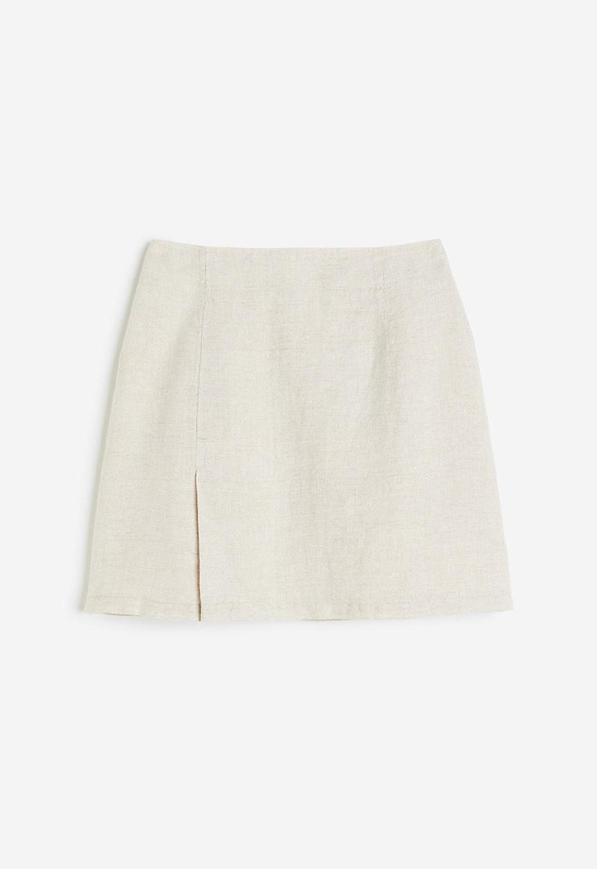 H&M - Linen skirt - light beige