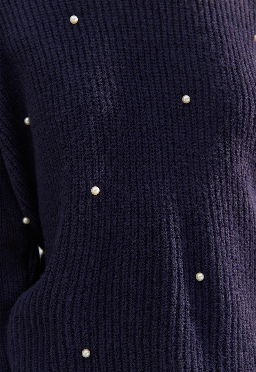 Trendyol - Limited edition pearl detail sweater - navy