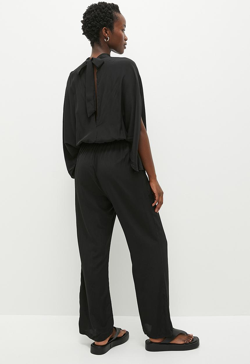 dailyfriday - High neck slit sleeve jumpsuit - black