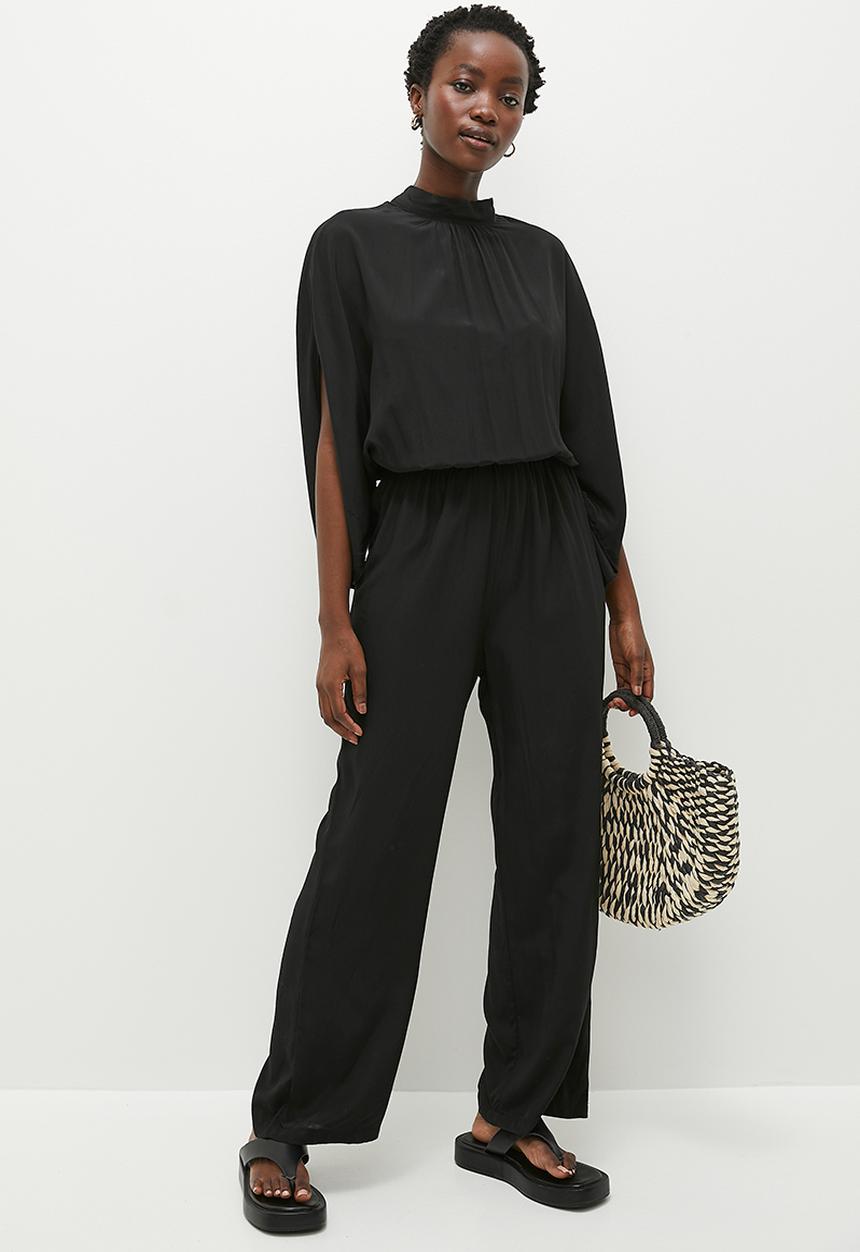 dailyfriday - High neck slit sleeve jumpsuit - black