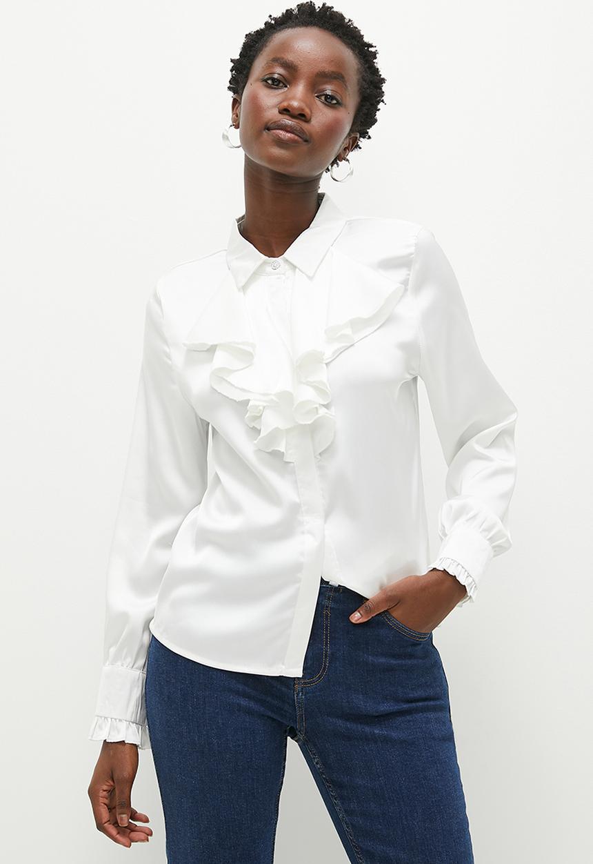 dailyfriday - Frill detail shirt - white