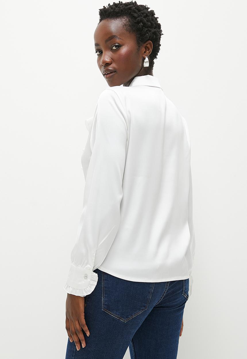 dailyfriday - Frill detail shirt - white