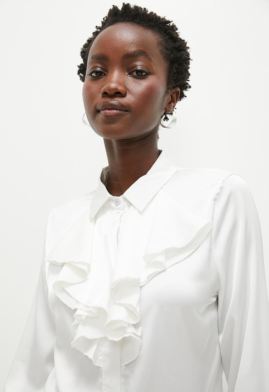 dailyfriday - Frill detail shirt - white