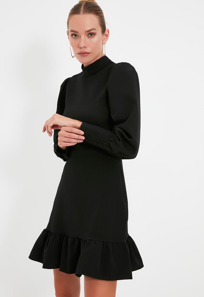 Trendyol - Mini dress with puff sleeve detail - black