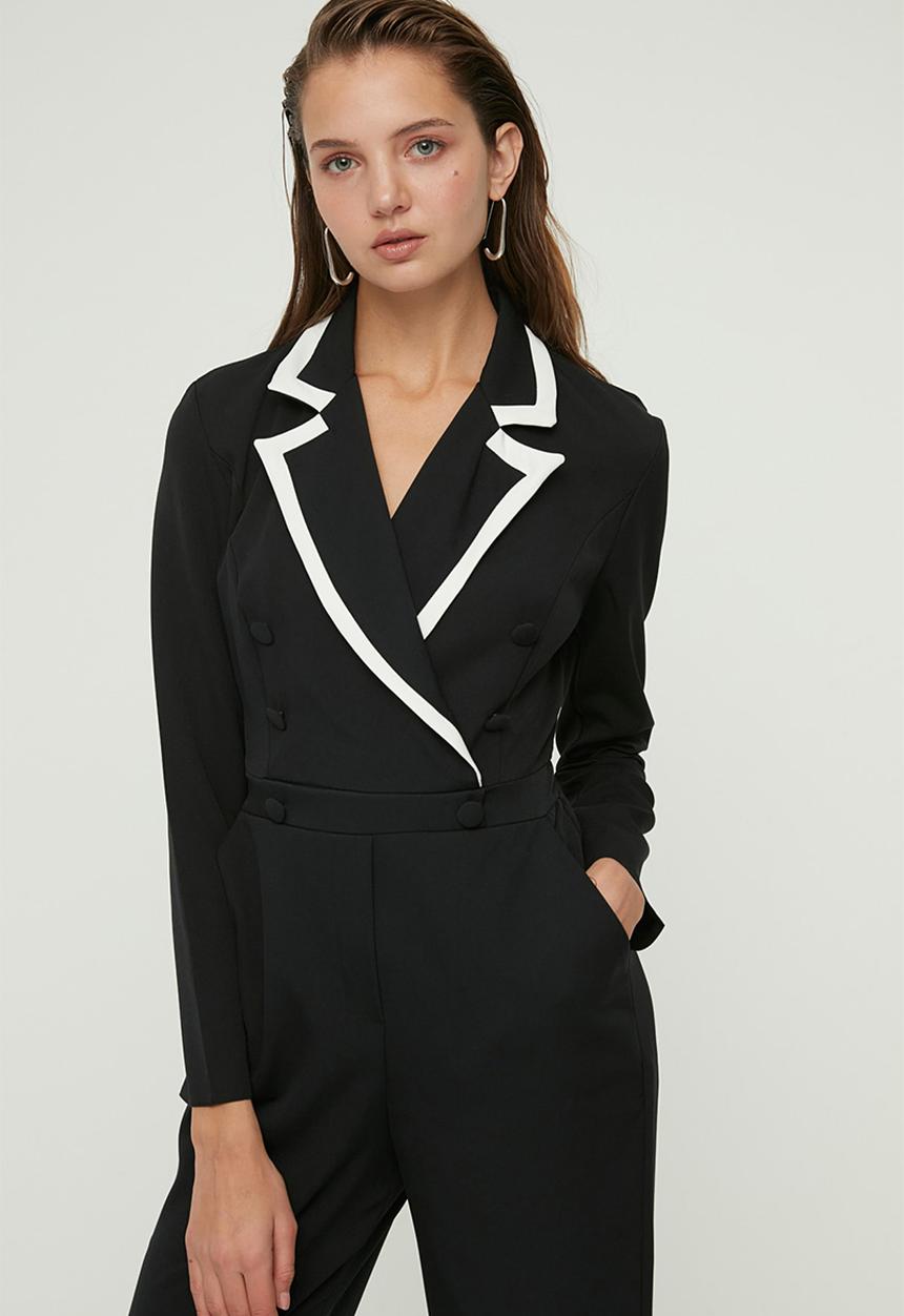 Trendyol - Buttoned romper - black