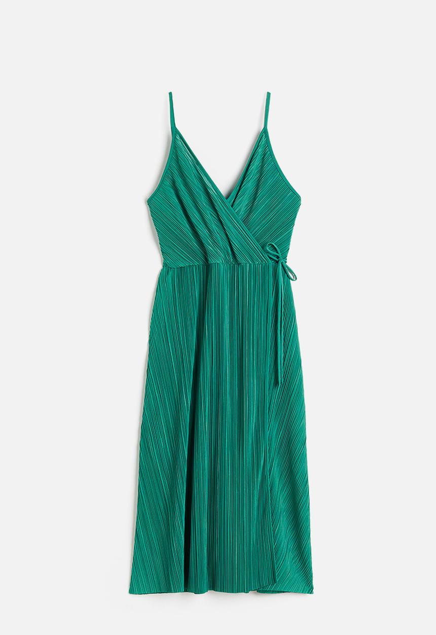 H&M - Pleated wrapover dress - turquoise