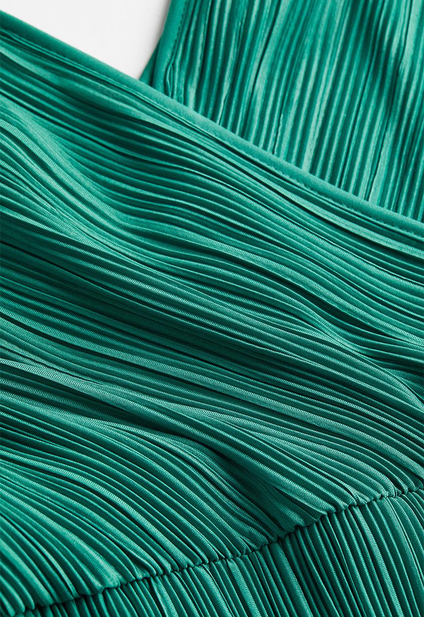 H&M - Pleated wrapover dress - turquoise