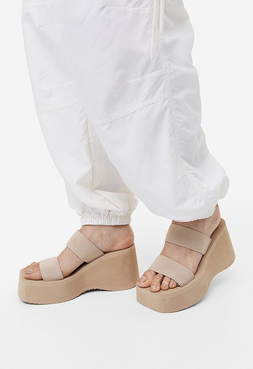 H&M - Wedge-heeled mules - beige