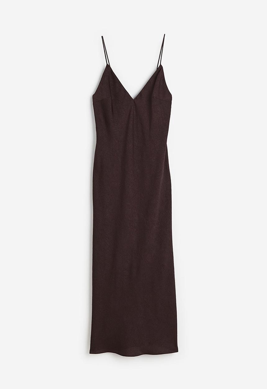 H&M - V-neck slip dress - dark brown