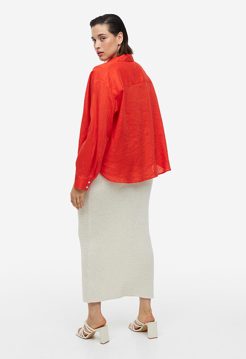 H&M - Linen shirt - red