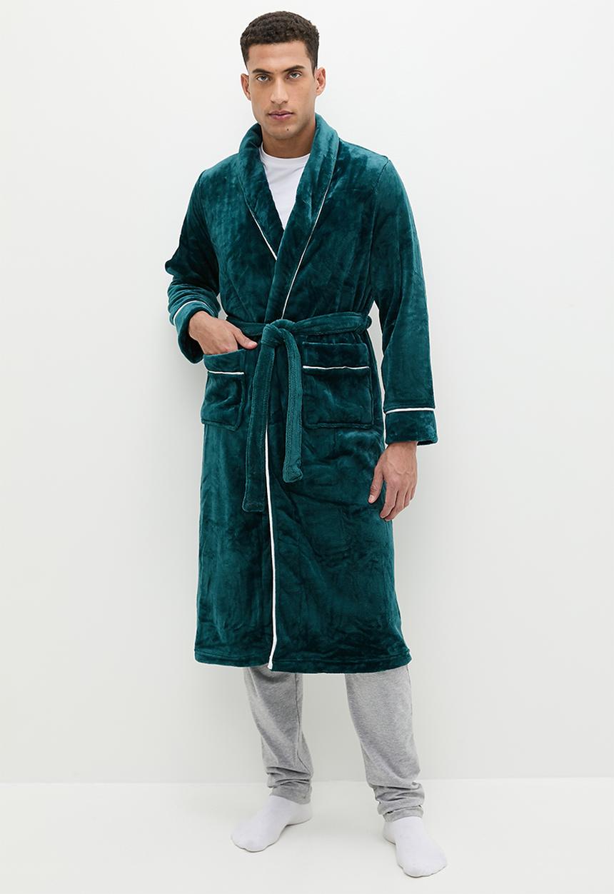basicthread - Plush mw robe - teal green