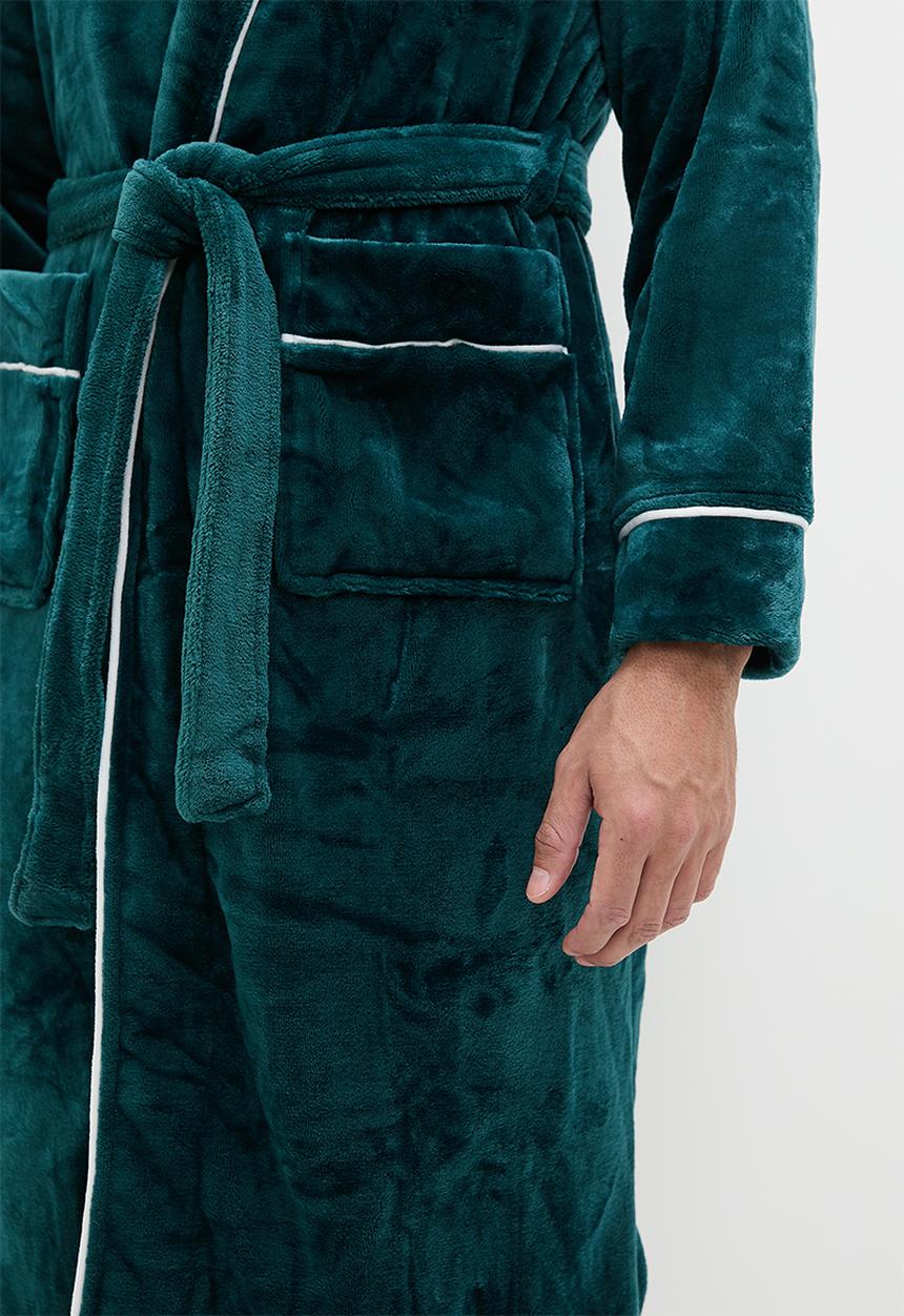 basicthread - Plush mw robe - teal green