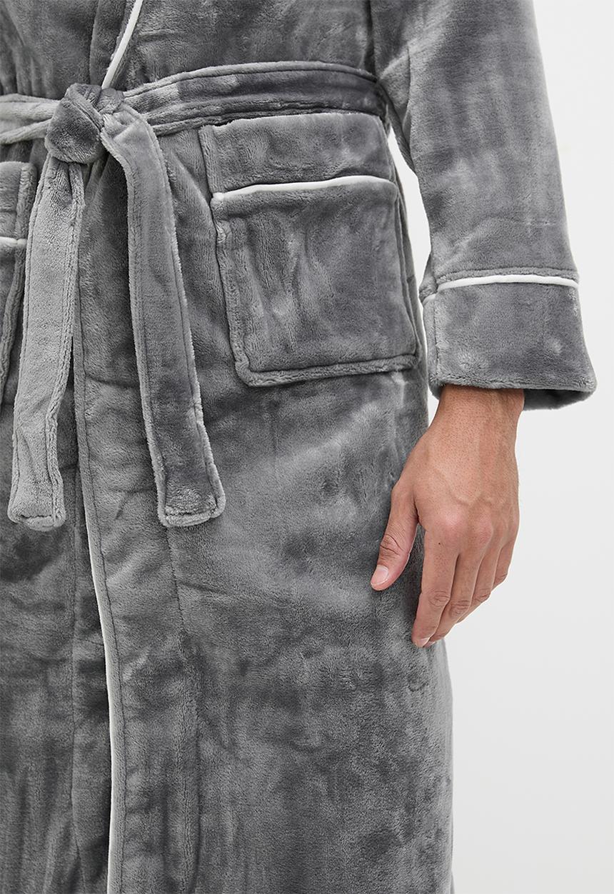 basicthread - Plush mw robe - light grey