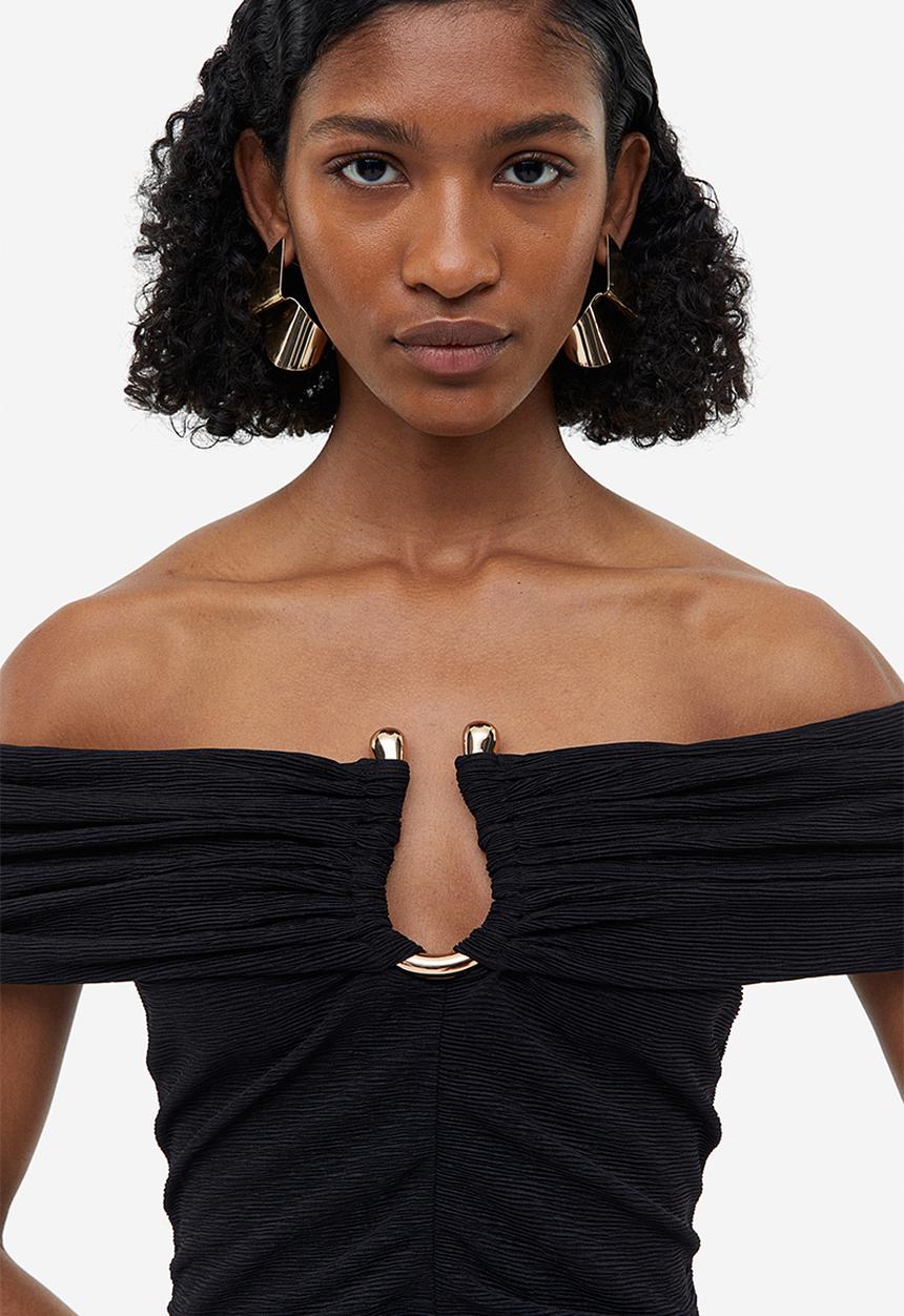H&M - Off-the-shoulder dress - black