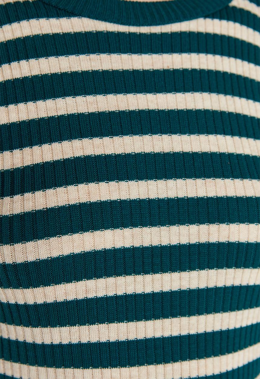 Trendyol - Basic striped sweater - green